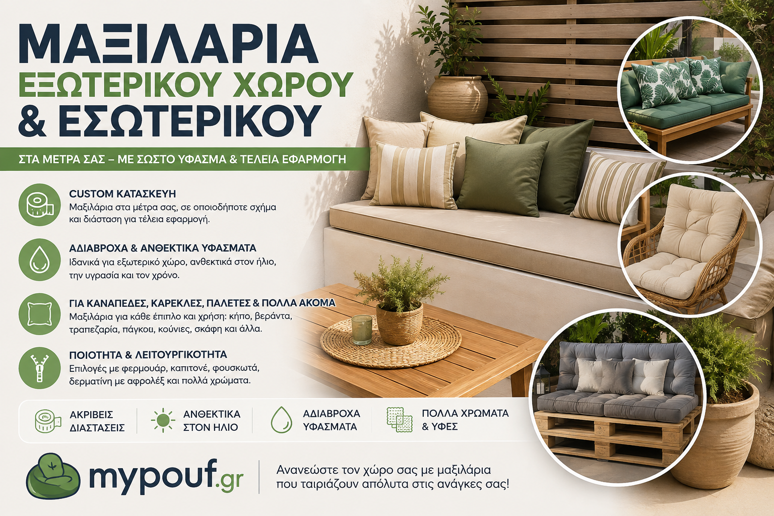 Μαξιλάρια εσωτερικού & εξωτερικού χώρου
